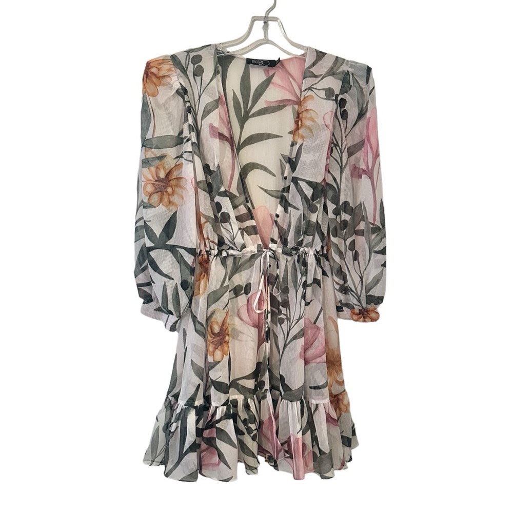 PatBO Women's Jasmin Short Robe Printed Swim Cover Mini Dress - M - Picture 10 of 10